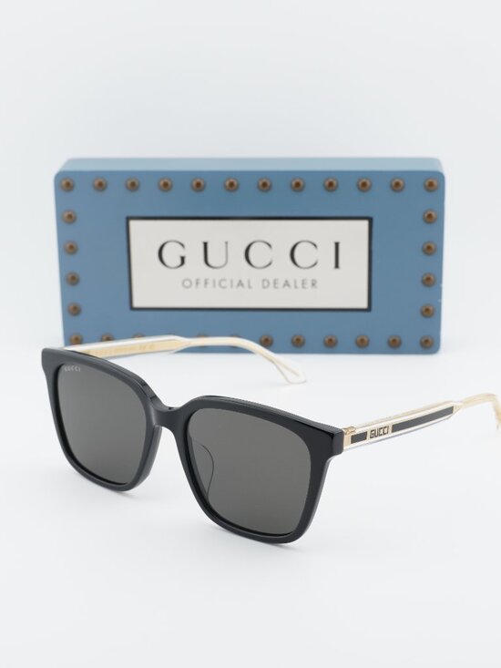Gucci GG1121SA 001 Square Sunglasses - Black/Grey main image 7